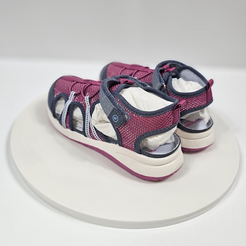 Munchkin by Stride Rite Coast Sandals Girls Sz 12M Pink Gray Adjustable Comfort - Picture 9 of 14